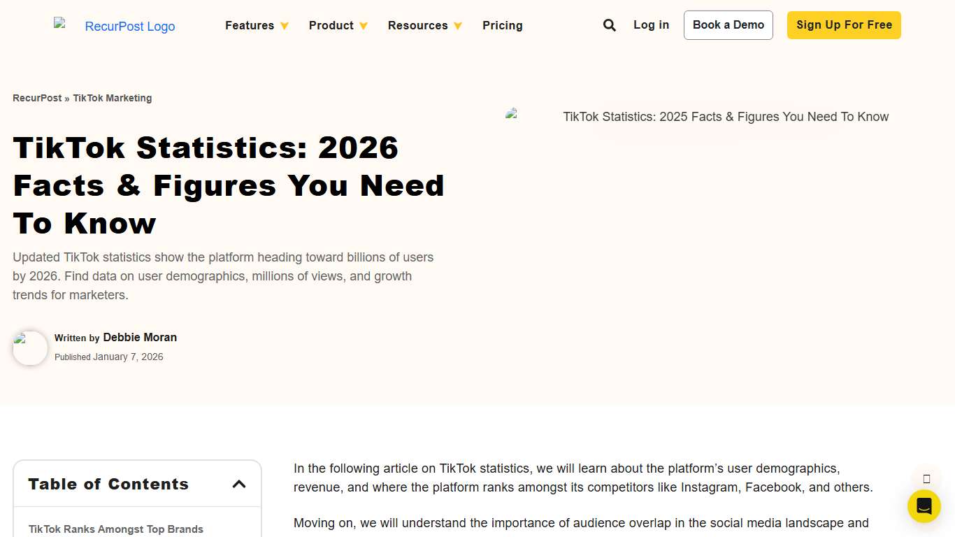 TikTok Statistics: 2026 Facts & Figures You Need To Know - RecurPost