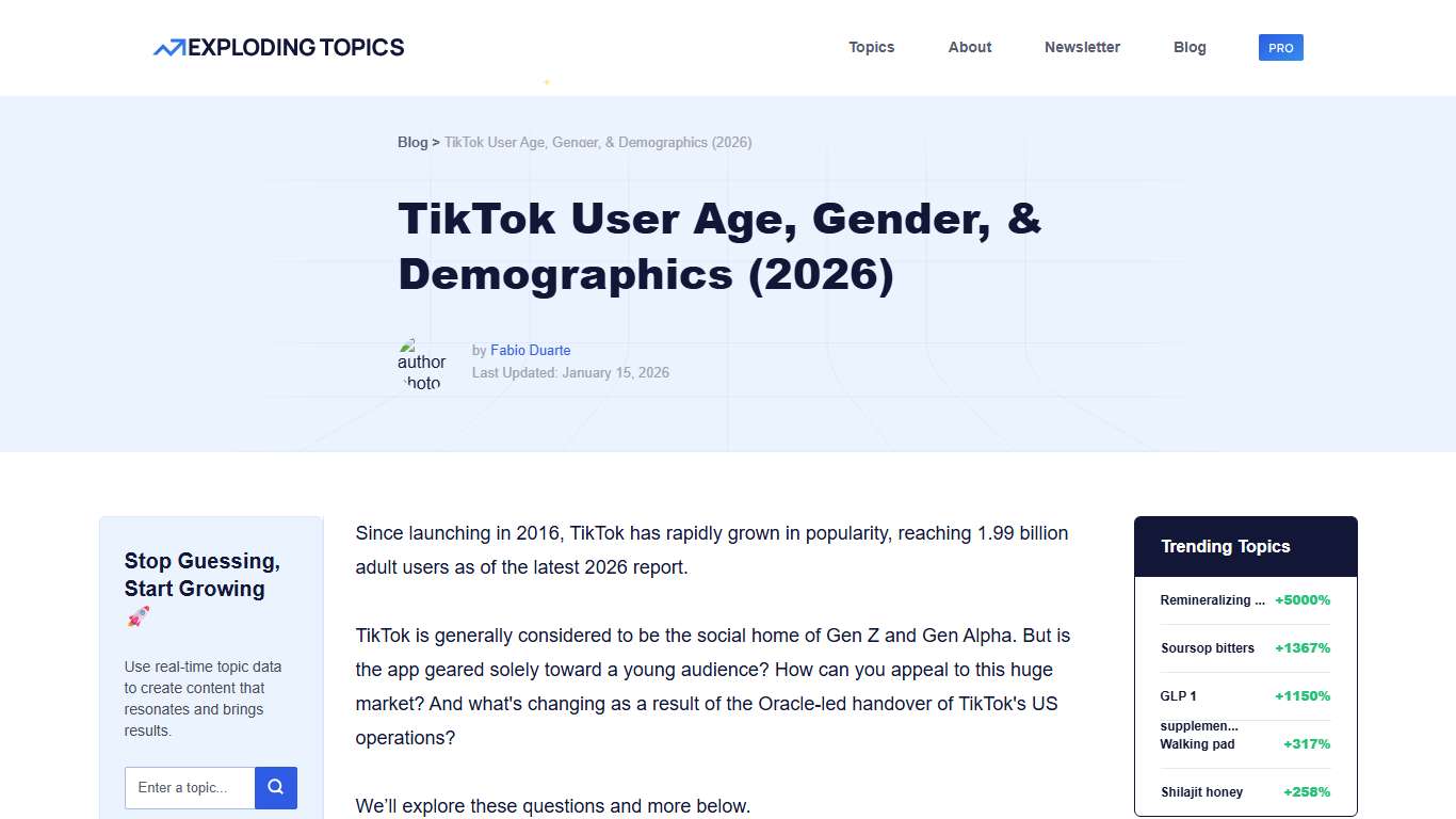 TikTok User Age, Gender, & Demographics (2026)